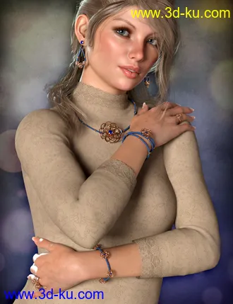 3D打印模型Precious Flower Jewelry for Genesis 8 Female(s)的图片