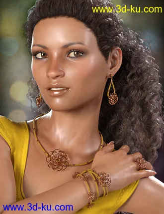 3D打印模型Precious Flower Jewelry for Genesis 8 Female(s)的图片