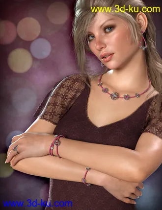 3D打印模型Precious Flower Jewelry for Genesis 8 Female(s)的图片