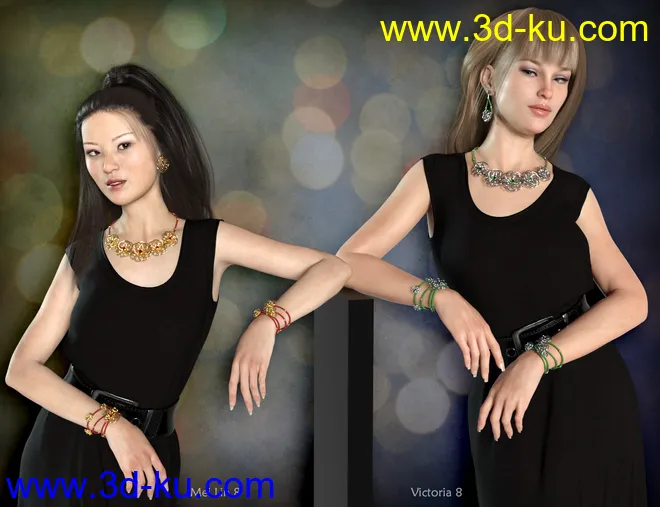 Precious Flower Jewelry for Genesis 8 Female(s)模型的图片8