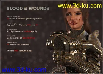 3D打印模型PUG Blood and Wound Pack for Genesis 8 and 8.1的图片