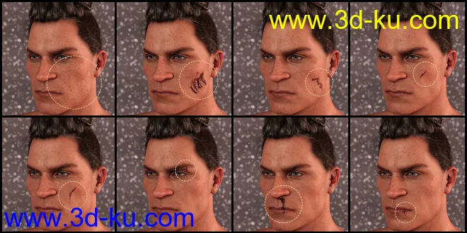 PUG Blood and Wound Pack for Genesis 8 and 8.1模型的图片8