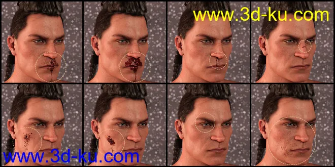 PUG Blood and Wound Pack for Genesis 8 and 8.1模型的图片10