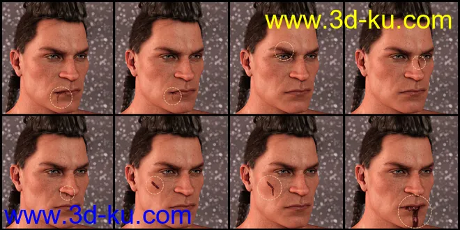 PUG Blood and Wound Pack for Genesis 8 and 8.1模型的图片11