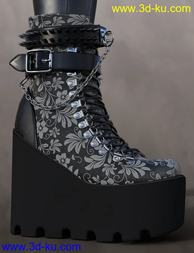 Punk Style Boots for Genesis 8 Females模型的图片1