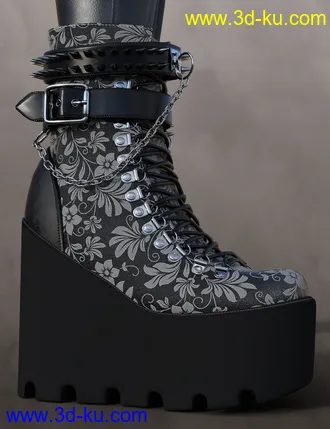 3D打印模型Punk Style Boots for Genesis 8 Females的图片