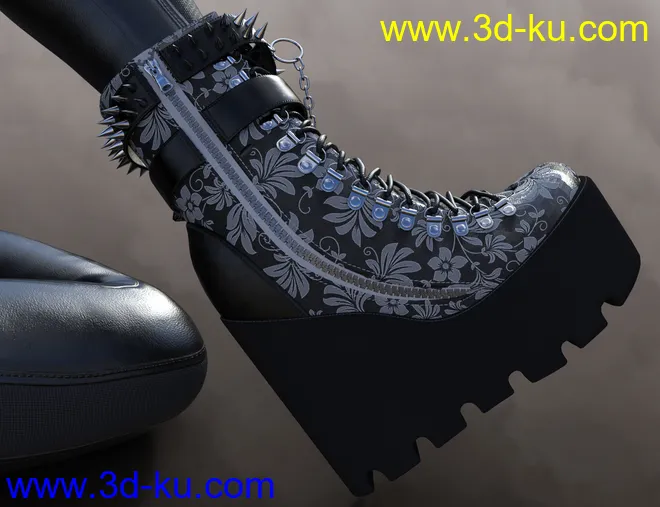 Punk Style Boots for Genesis 8 Females模型的图片4