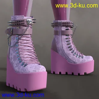 3D打印模型Punk Style Boots for Genesis 8 Females的图片