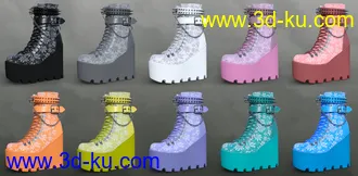 3D打印模型Punk Style Boots for Genesis 8 Females的图片