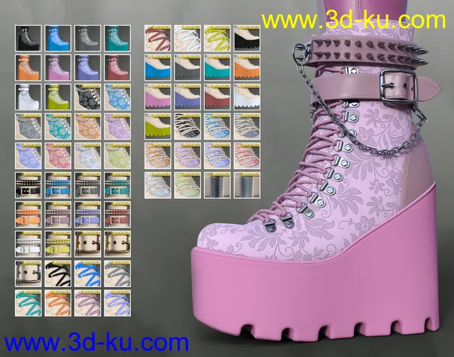 Punk Style Boots for Genesis 8 Females模型的图片7