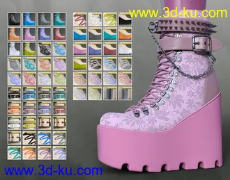 3D打印模型Punk Style Boots for Genesis 8 Females的图片