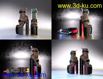 3D打印模型Punkish Boots Collection for Genesis 8 and 8.1 Females的图片
