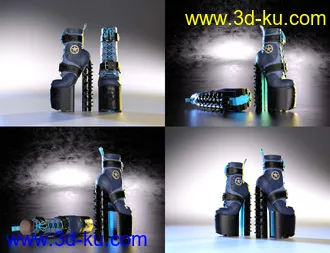 3D打印模型Punkish Boots Collection for Genesis 8 and 8.1 Females的图片