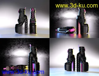 3D打印模型Punkish Boots Collection for Genesis 8 and 8.1 Females的图片