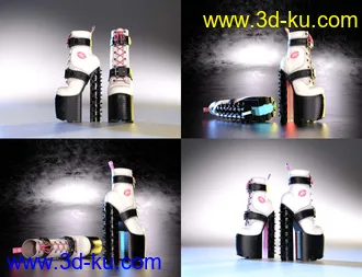 3D打印模型Punkish Boots Collection for Genesis 8 and 8.1 Females的图片