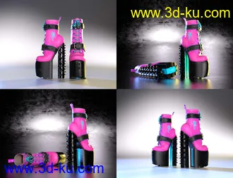 3D打印模型Punkish Boots Collection for Genesis 8 and 8.1 Females的图片