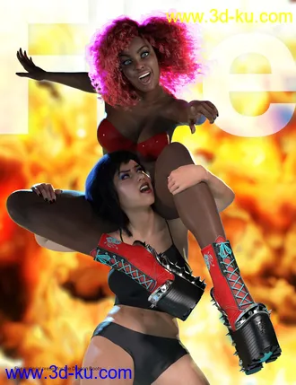 3D打印模型Punkish Boots Collection for Genesis 8 and 8.1 Females的图片