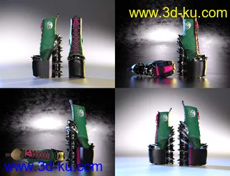 3D打印模型Punkish Boots Collection for Genesis 8 and 8.1 Females的图片
