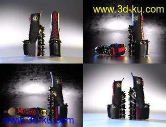 3D打印模型Punkish Boots Collection for Genesis 8 and 8.1 Females的图片