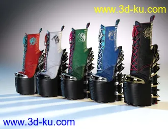 3D打印模型Punkish Boots Collection for Genesis 8 and 8.1 Females的图片