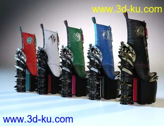 3D打印模型Punkish Boots Collection for Genesis 8 and 8.1 Females的图片