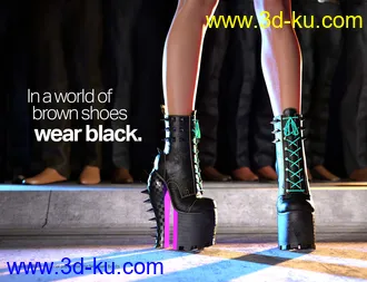 Punkish Boots Collection for Genesis 8 and 8.1 Females模型的图片29