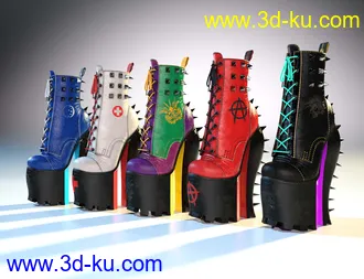 Punkish Boots Collection for Genesis 8 and 8.1 Females模型的图片40