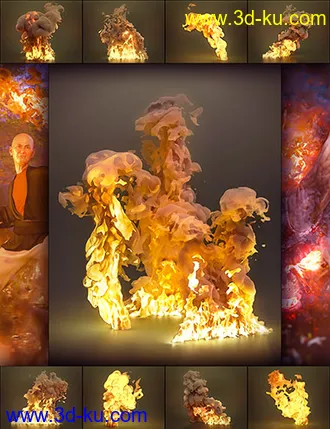 3D打印模型Pyromantix - Simple Volumetric Fire Mega Pack的图片