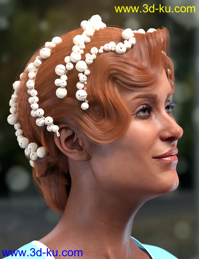Qun Hair for Genesis 8.1 Females模型的图片2