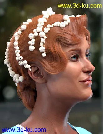 3D打印模型Qun Hair for Genesis 8.1 Females的图片