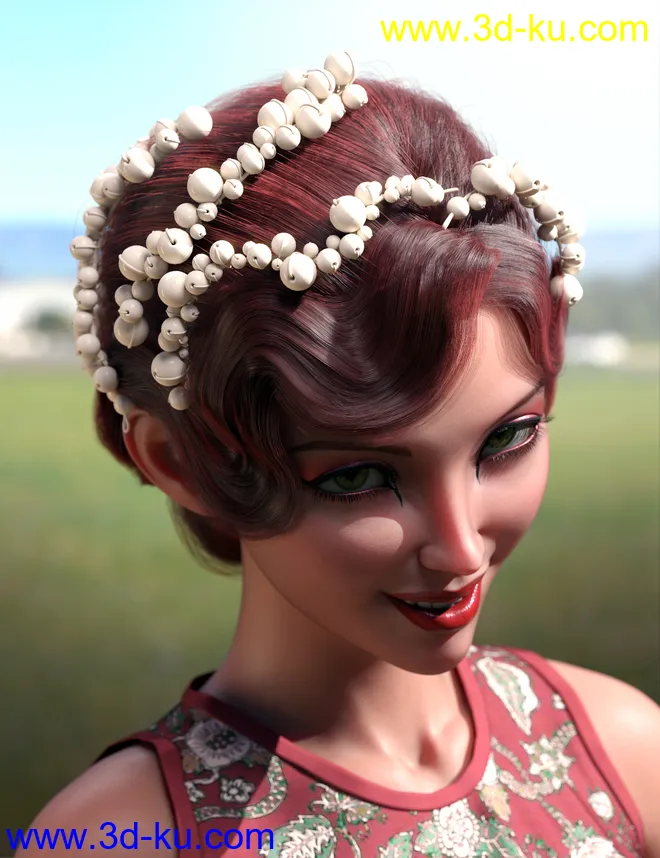 Qun Hair for Genesis 8.1 Females模型的图片3