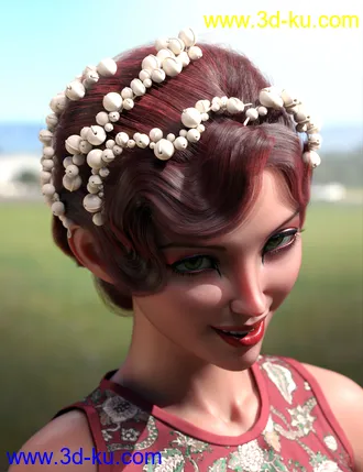 3D打印模型Qun Hair for Genesis 8.1 Females的图片