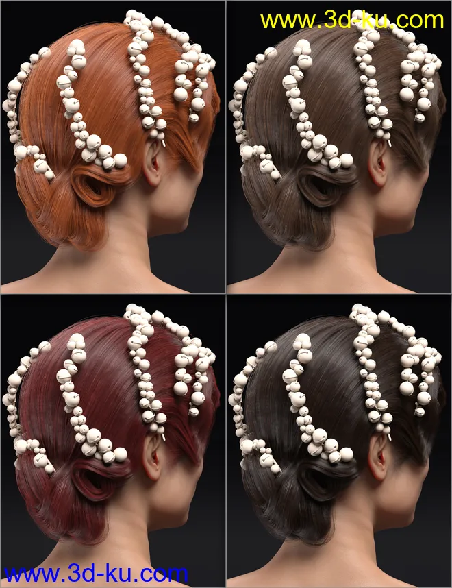 Qun Hair for Genesis 8.1 Females模型的图片4