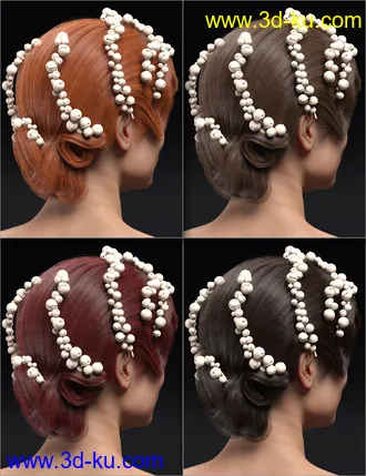 3D打印模型Qun Hair for Genesis 8.1 Females的图片