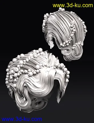 3D打印模型Qun Hair for Genesis 8.1 Females的图片