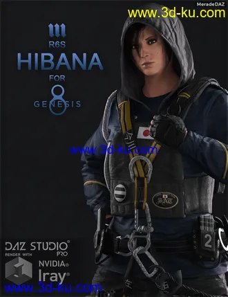 3D打印模型R6S Hibana for Genesis 8 and 8.1 Female的图片