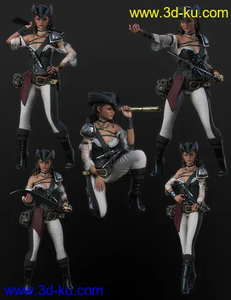 3D打印模型Rachell HighSeas Poses and Props for Genesis 8.1 Females的图片