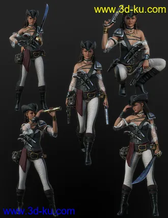 3D打印模型Rachell HighSeas Poses and Props for Genesis 8.1 Females的图片