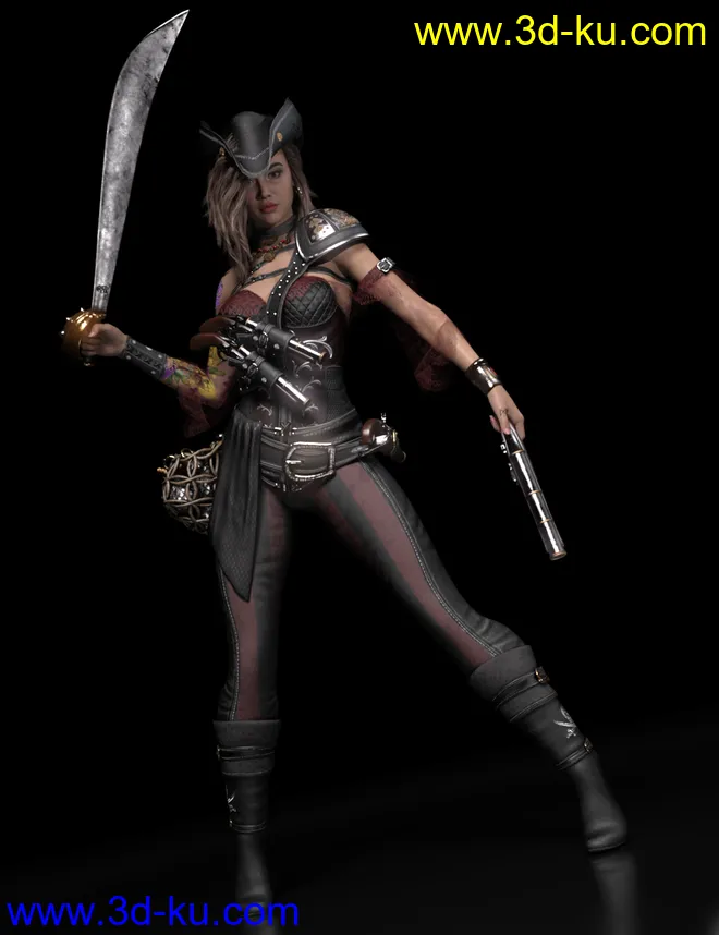 Rachell HighSeas Poses and Props for Genesis 8.1 Females模型的图片9