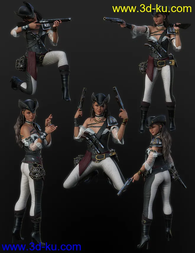 Rachell HighSeas Poses and Props for Genesis 8.1 Females模型的图片10