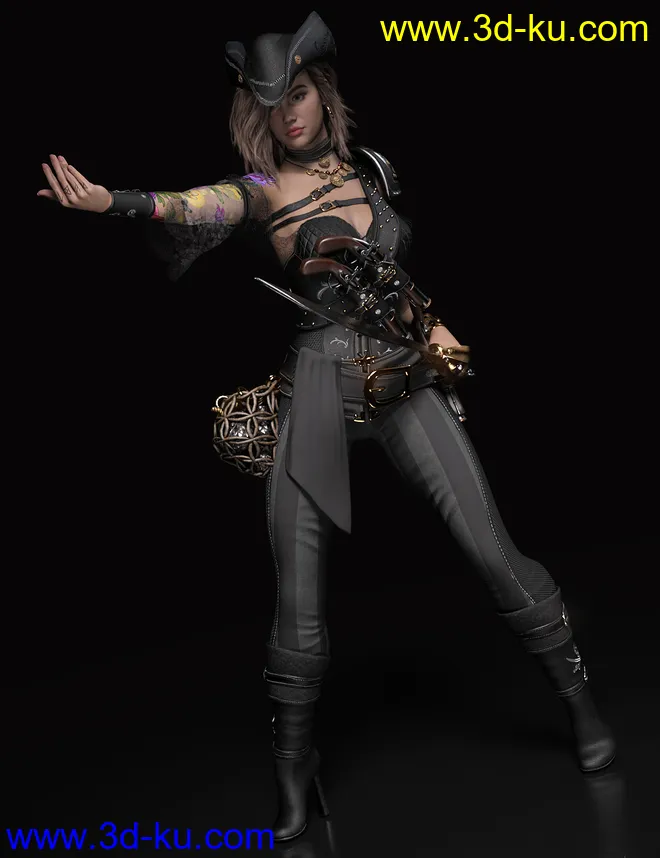 Rachell HighSeas Poses and Props for Genesis 8.1 Females模型的图片11