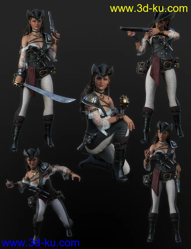 Rachell HighSeas Poses and Props for Genesis 8.1 Females模型的图片12