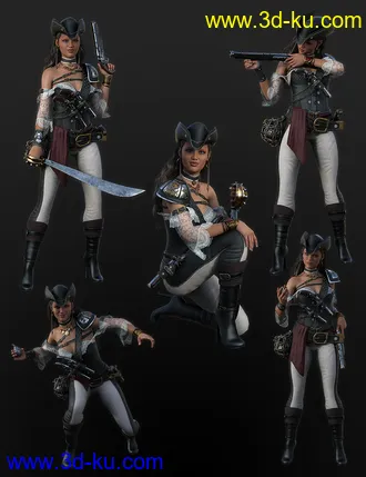 3D打印模型Rachell HighSeas Poses and Props for Genesis 8.1 Females的图片
