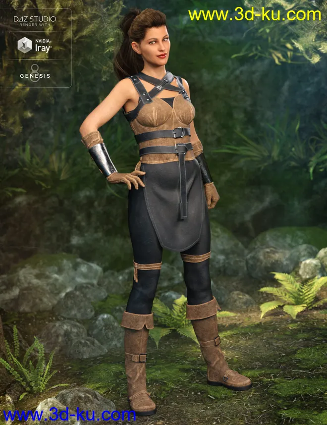 Rebel Rogue Outfit for Genesis 8 Female(s)模型的图片3