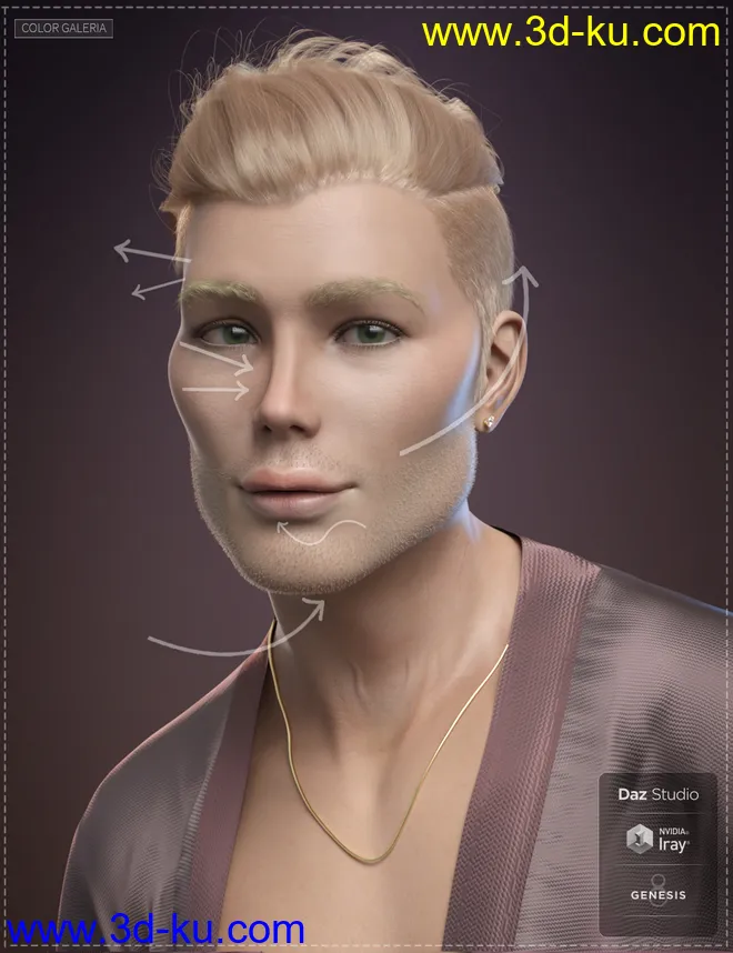 Retouch Face Morphs for Genesis 8 Males模型的图片1