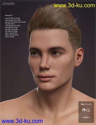 3D打印模型Retouch Face Morphs for Genesis 8 Males的图片