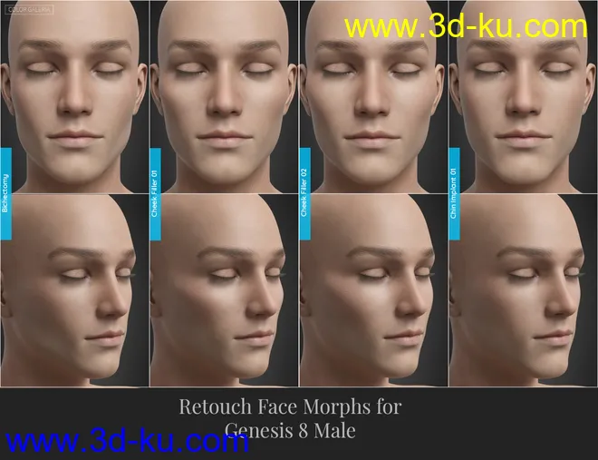 Retouch Face Morphs for Genesis 8 Males模型的图片4