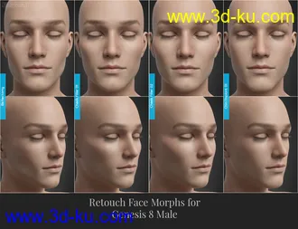 3D打印模型Retouch Face Morphs for Genesis 8 Males的图片