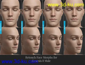 3D打印模型Retouch Face Morphs for Genesis 8 Males的图片
