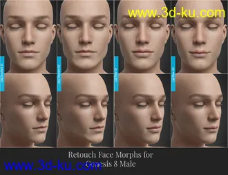 3D打印模型Retouch Face Morphs for Genesis 8 Males的图片